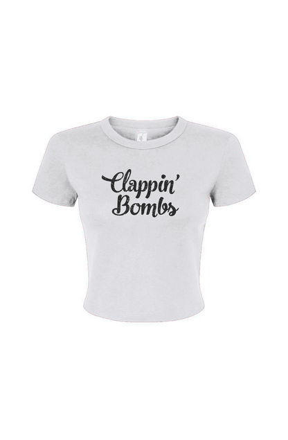 Barn Babe Clappin' Bombs Baby Tee White | Barn Garb Hockey Threads
