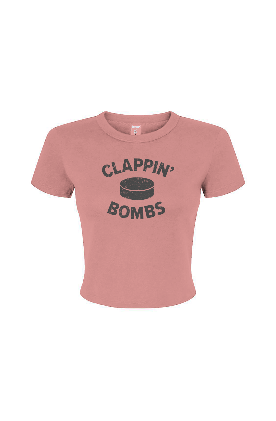 Barn Babe Clappin' Bombs Puck Baby Tee Pink | Barn Garb Hockey Threads