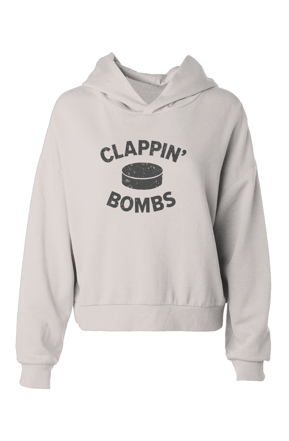 Barn Babe Clappin' Bombs Puck Hip-Height Hoodie Bone | Barn Garb Hockey Threads