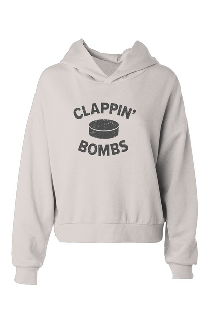 Barn Babe Clappin' Bombs Puck Hip-Height Hoodie Bone | Barn Garb Hockey Threads