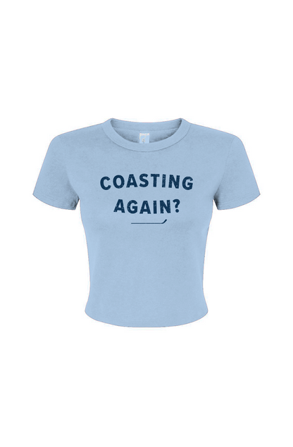 Barn Babe Coasting Again? Baby Tee Baby Blue | Barn Garb Hockey Threads