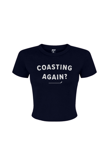 Barn Babe Coasting Again? Baby Tee Navy Blue | Barn Garb Hockey Threads