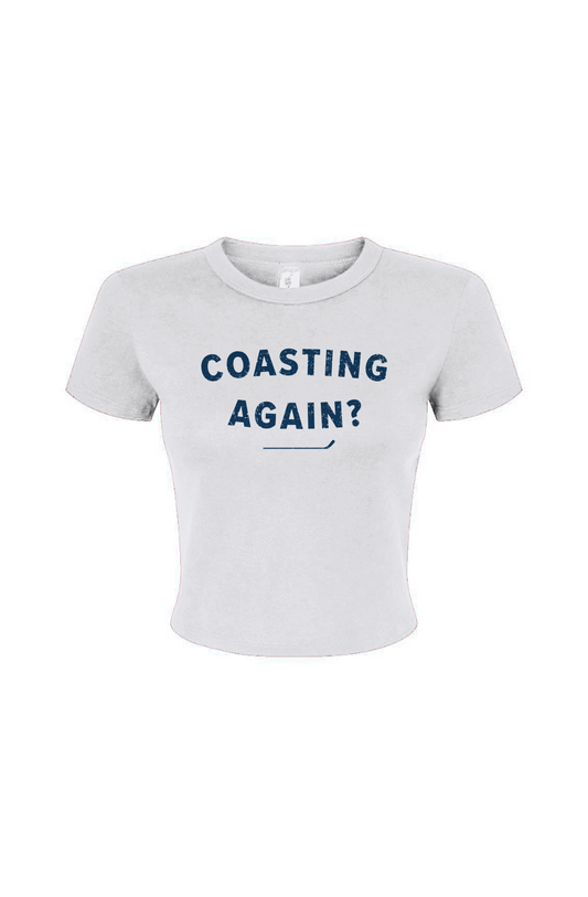 Barn Babe Coasting Again? Baby Tee White | Barn Garb Hockey Threads