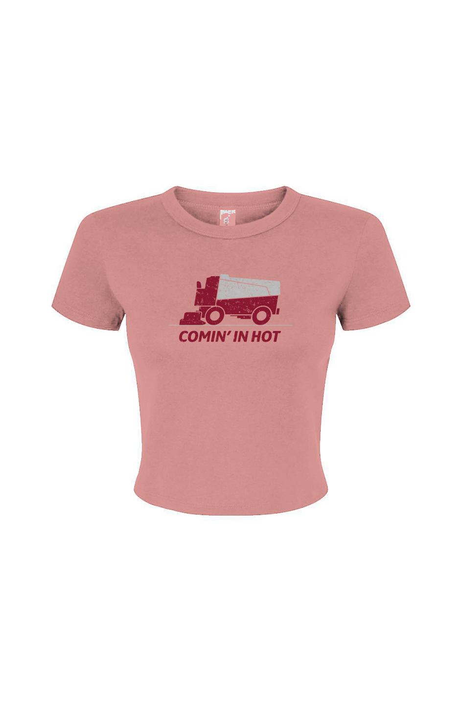 Barn Babe Comin' in Hot Baby Tee Pink | Barn Garb Hockey Threads