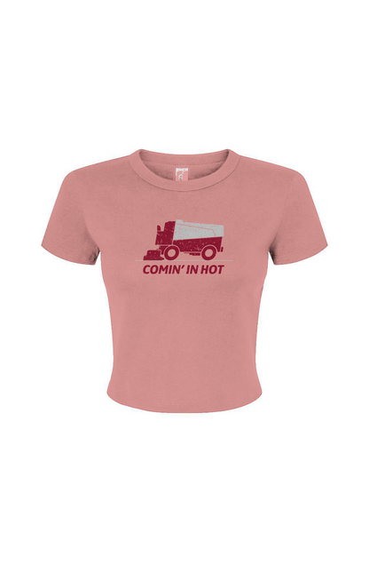 Barn Babe Comin' in Hot Baby Tee Pink | Barn Garb Hockey Threads