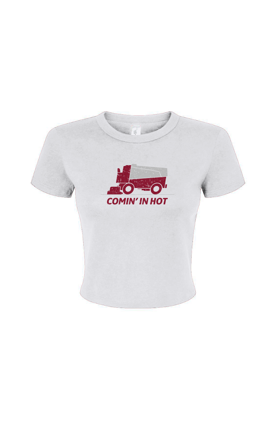 Barn Babe Comin' in Hot Baby Tee White | Barn Garb Hockey Threads