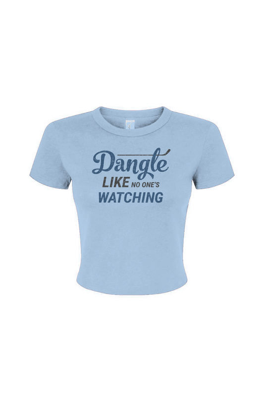Barn Babe Dangle Like No One's Watching Micro Rib Baby Tee Baby Blue | Barn Garb Hockey Threads