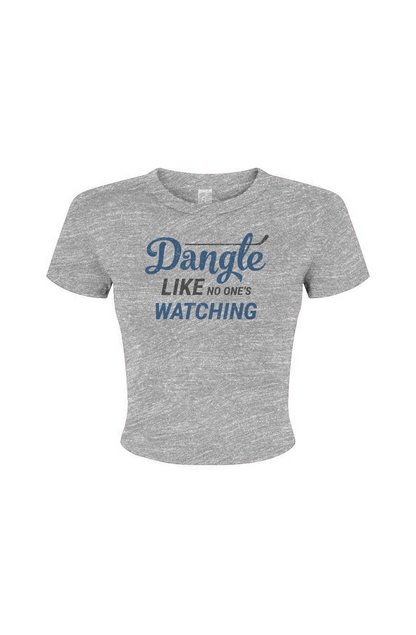 Barn Babe Dangle Like No One's Watching Micro Rib Baby Tee Grey | Barn Garb Hockey Threads