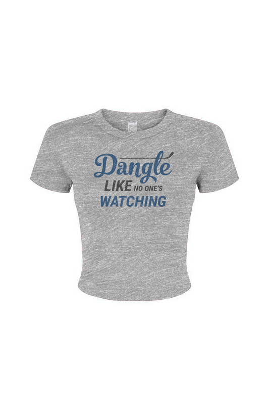 Barn Babe Dangle Like No One's Watching Micro Rib Baby Tee Grey | Barn Garb Hockey Threads