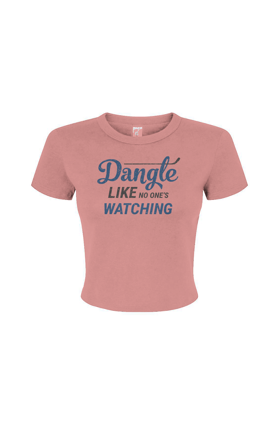 Barn Babe Dangle Like No One's Watching Micro Rib Baby Tee Pink | Barn Garb Hockey Threads