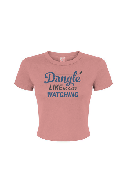 Barn Babe Dangle Like No One's Watching Micro Rib Baby Tee Pink | Barn Garb Hockey Threads
