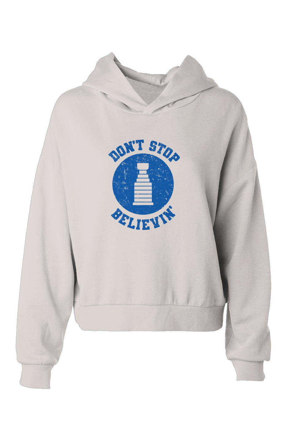 Barn Babe Don't Stop Believin' Hip-Height Hoodie Bone | Barn Garb Hockey Threads
