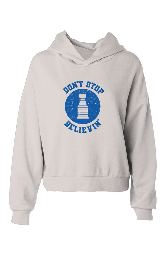 Barn Babe Don't Stop Believin' Hip-Height Hoodie Bone | Barn Garb Hockey Threads