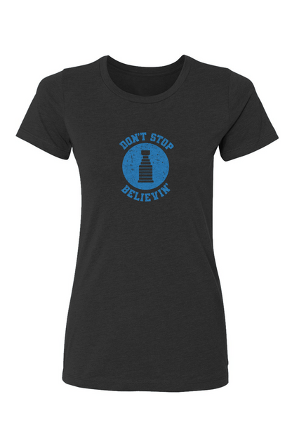 Barn Babe Don't Stop Believin' Tee Black | Barn Garb Hockey Threads