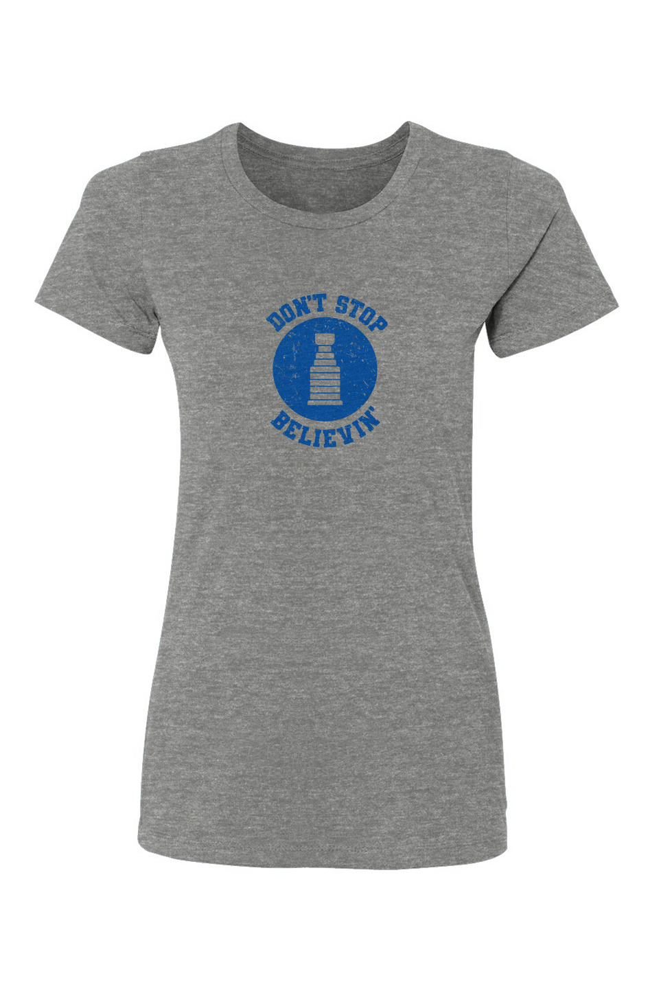 Barn Babe Don't Stop Believin' Tee Grey | Barn Garb Hockey Threads