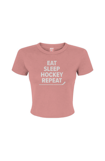 Barn Babe Eat Sleep Hockey Baby Tee Pink | Barn Garb Hockey Threads