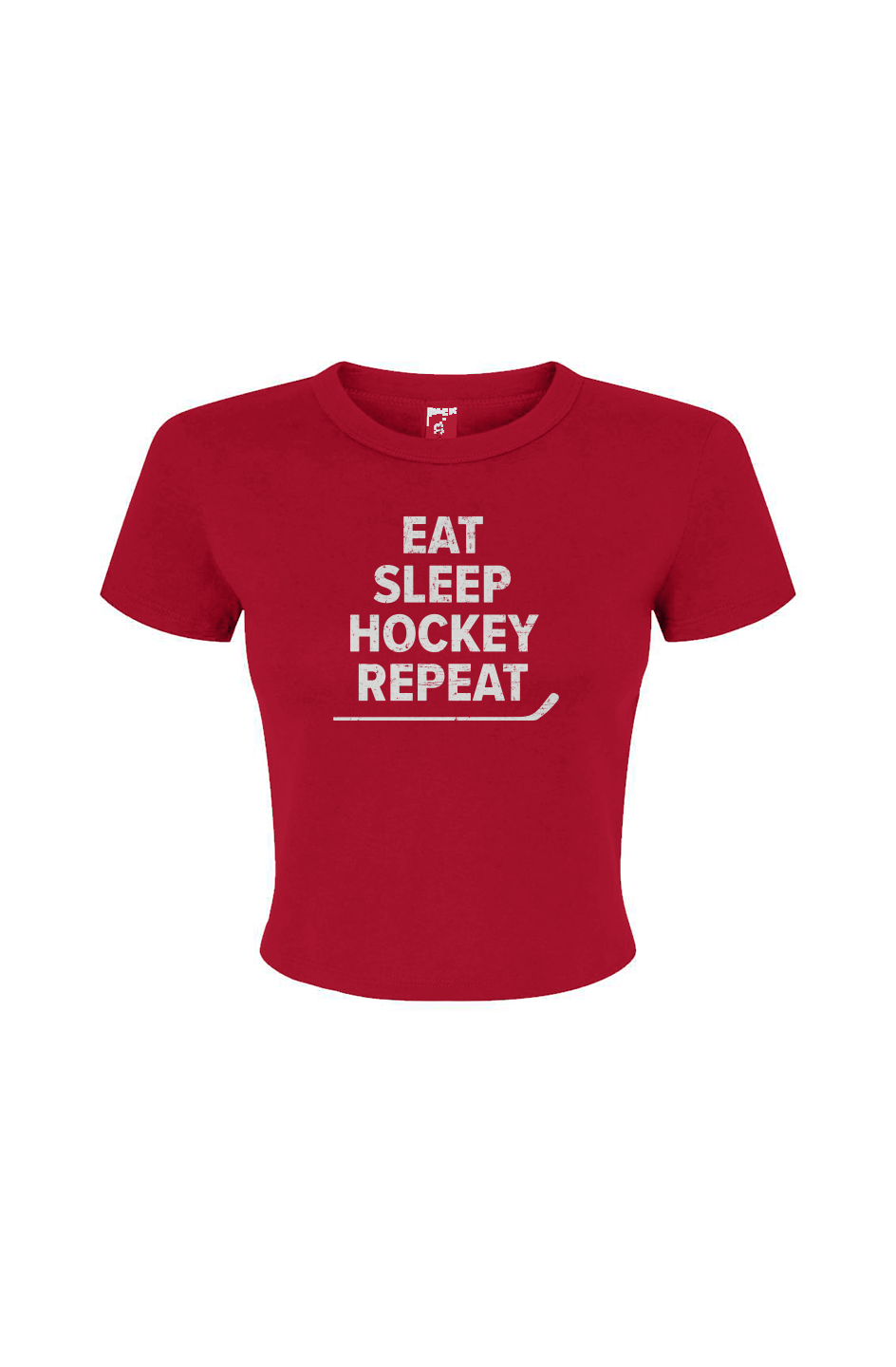 Barn Babe Eat Sleep Hockey Baby Tee Red | Barn Garb Hockey Threads