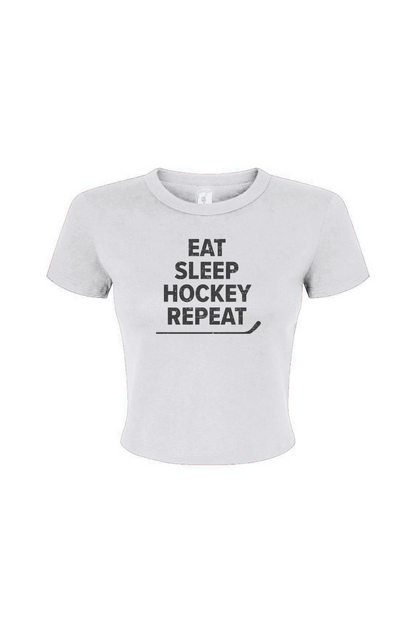 Barn Babe Eat Sleep Hockey Baby Tee White | Barn Garb Hockey Threads