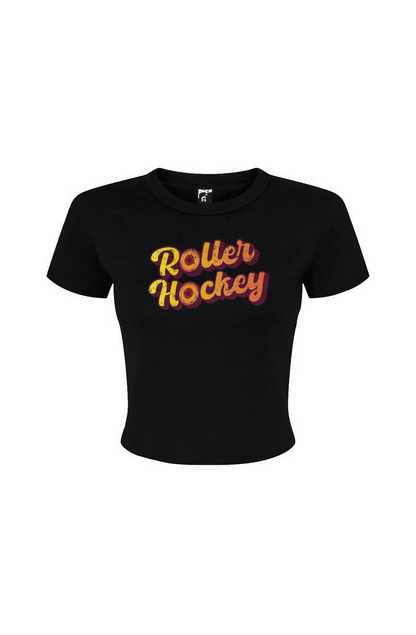 Barn Babe Feeling Groovy Roller Hockey Baby Tee Black | Barn Garb Hockey Threads
