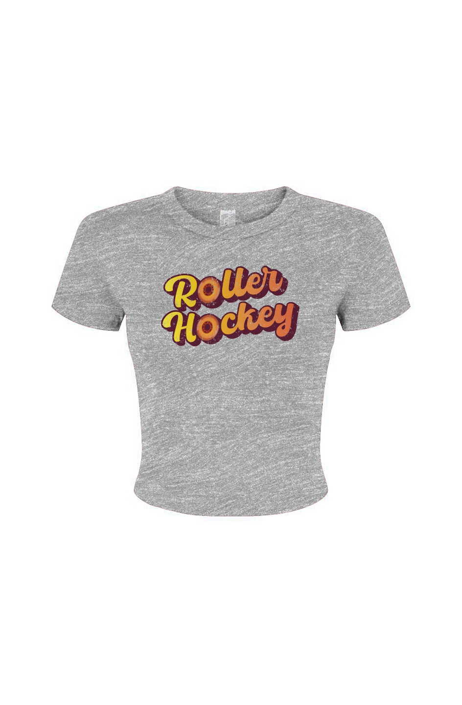 Barn Babe Feeling Groovy Roller Hockey Baby Tee Grey | Barn Garb Hockey Threads