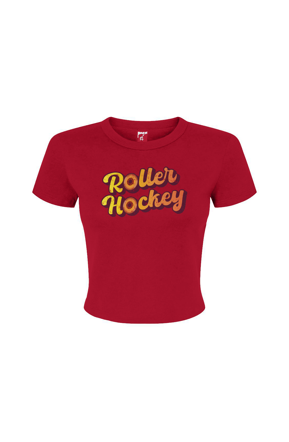Barn Babe Feeling Groovy Roller Hockey Baby Tee Red | Barn Garb Hockey Threads