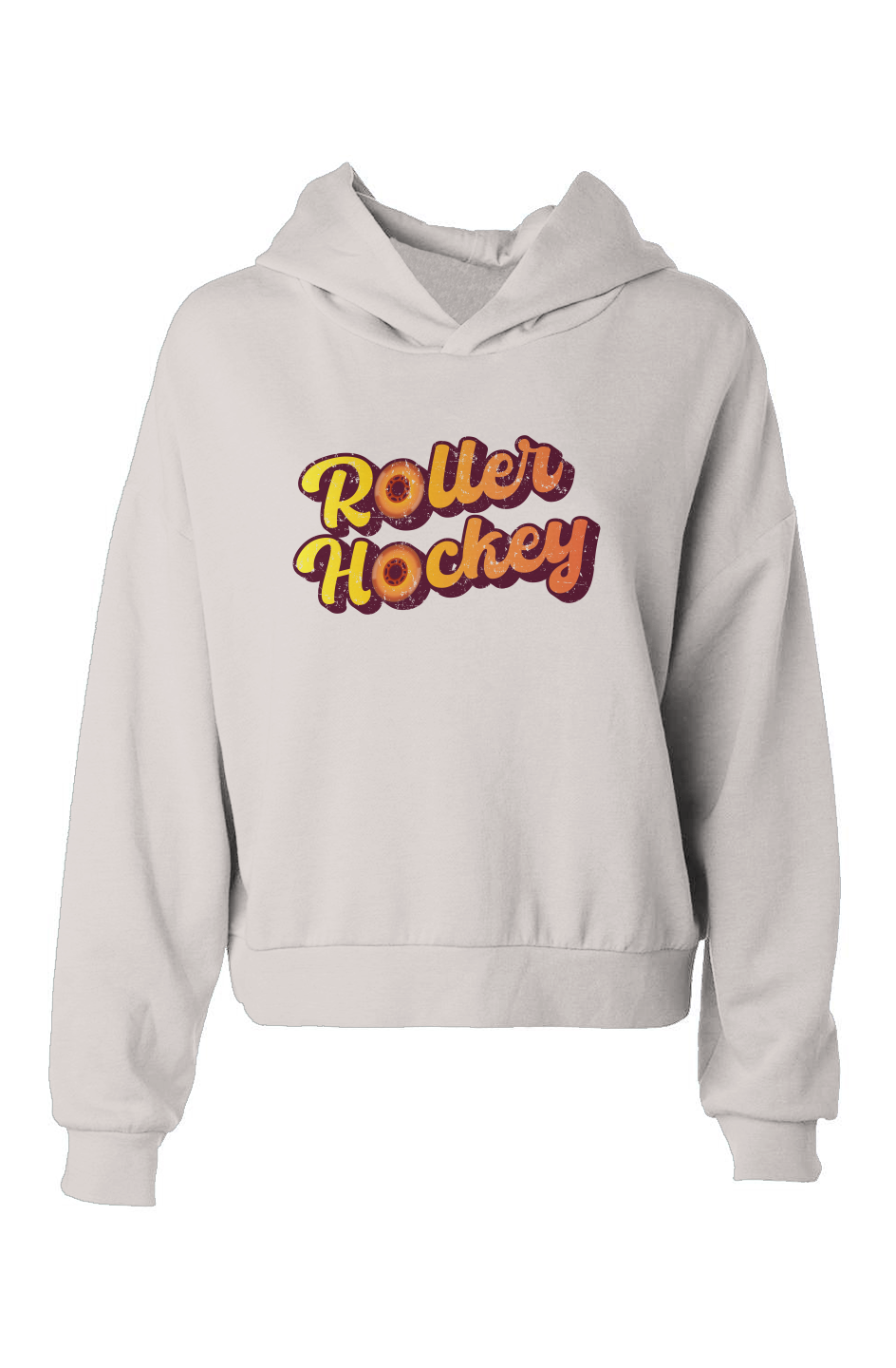 Barn Babe Feeling Groovy Roller Hockey Hip-Height Hoodie White | Barn Garb Hockey Threads