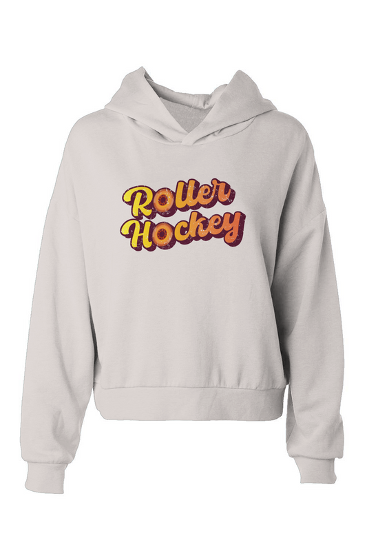 Barn Babe Feeling Groovy Roller Hockey Hip-Height Hoodie White | Barn Garb Hockey Threads