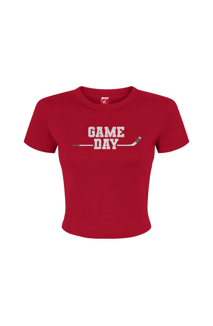 Barn Babe Game Day Baby Tee Red | Barn Garb Hockey Threads