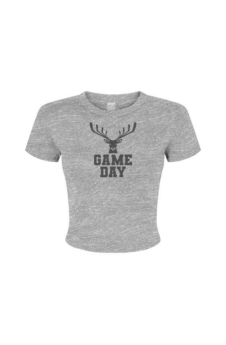 Barn Babe Game Day Buck Baby Tee Grey | Barn Garb Hockey Threads