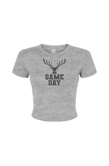 Barn Babe Game Day Buck Baby Tee Grey | Barn Garb Hockey Threads