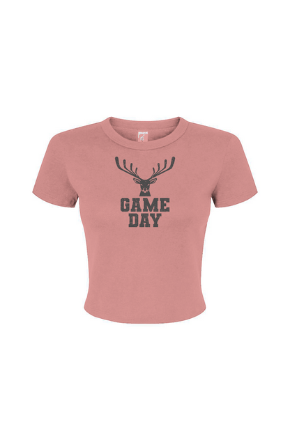 Barn Babe Game Day Buck Baby Tee Pink | Barn Garb Hockey Threads