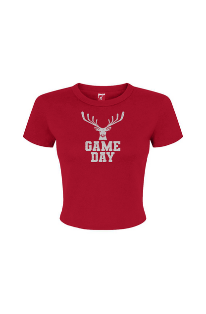 Barn Babe Game Day Buck Baby Tee Red | Barn Garb Hockey Threads