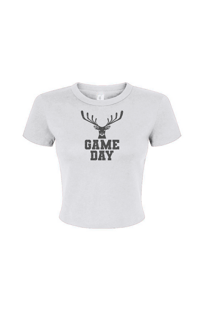 Barn Babe Game Day Buck Baby Tee White | Barn Garb Hockey Threads