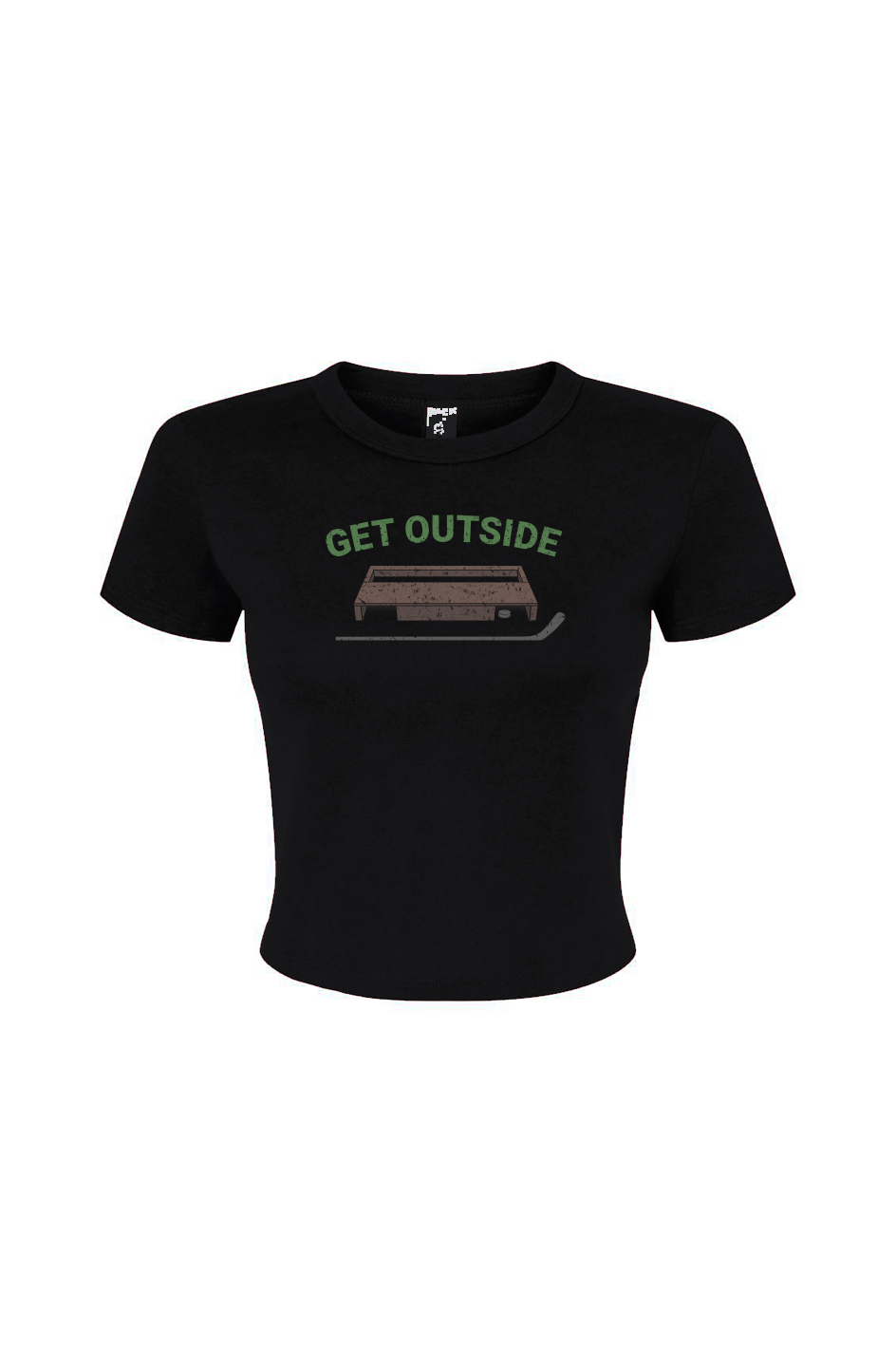 Barn Babe Get Outside Baby Tee Black | Barn Garb Hockey Threads