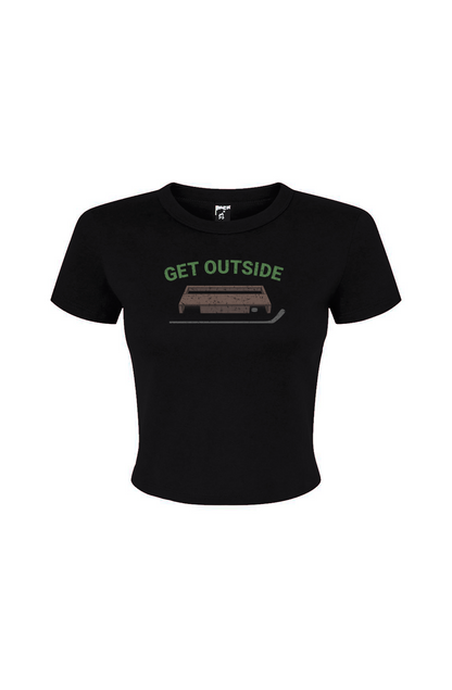 Barn Babe Get Outside Baby Tee Black | Barn Garb Hockey Threads