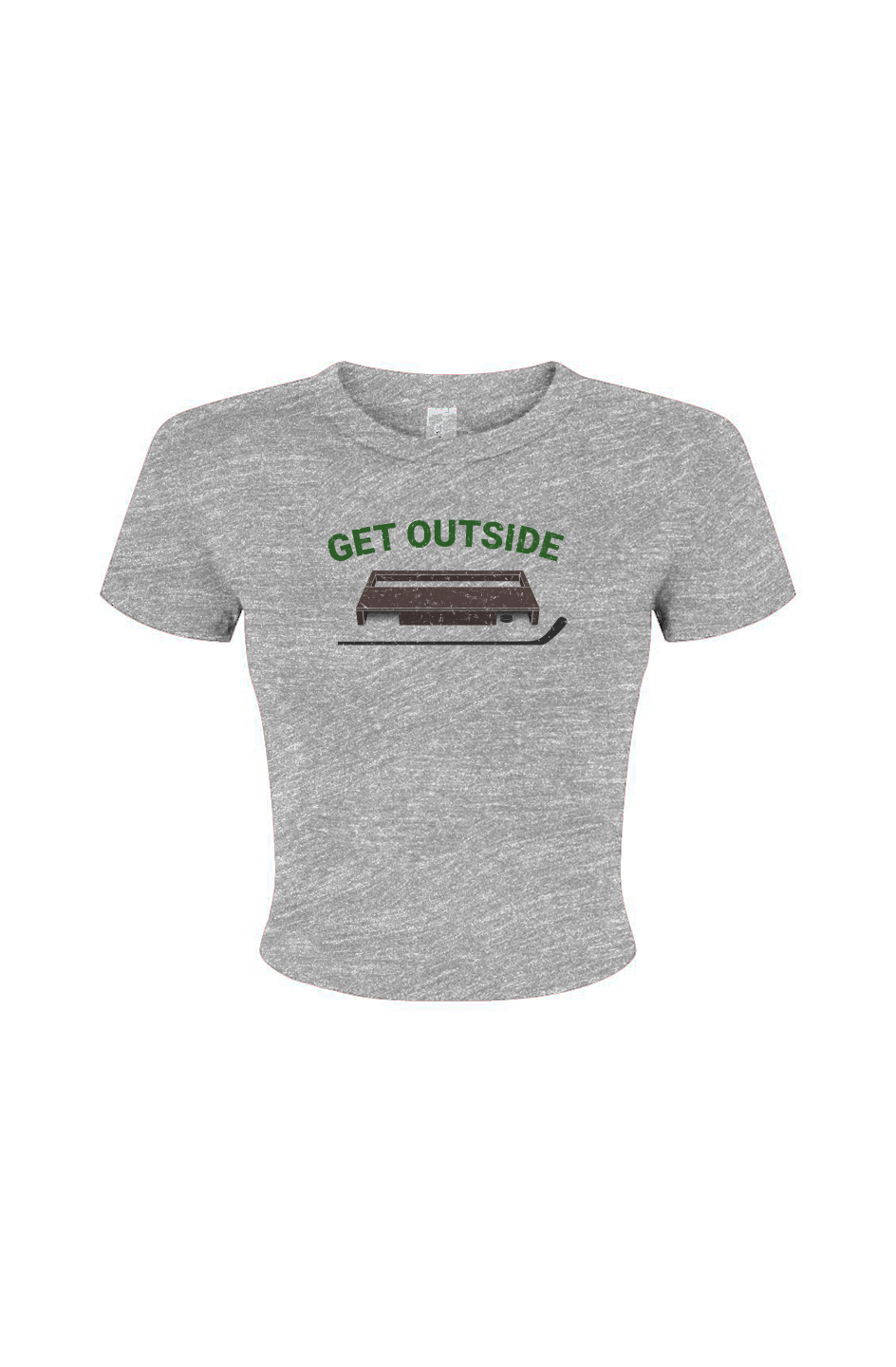 Barn Babe Get Outside Baby Tee Grey | Barn Garb Hockey Threads