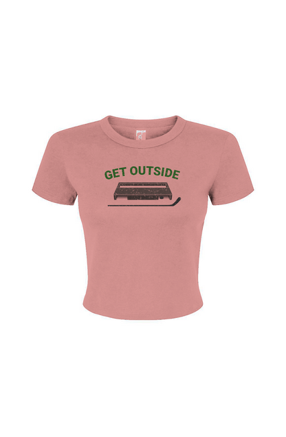 Barn Babe Get Outside Baby Tee Pink | Barn Garb Hockey Threads