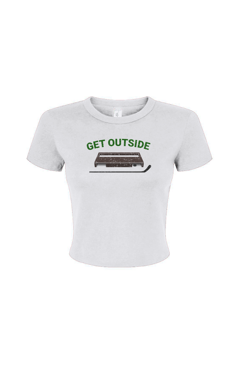 Barn Babe Get Outside Baby Tee White | Barn Garb Hockey Threads
