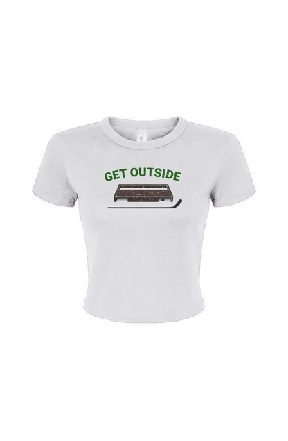 Barn Babe Get Outside Baby Tee White | Barn Garb Hockey Threads