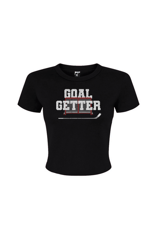 Barn Babe Goal Getter Baby Tee Black | Barn Garb Hockey Threads