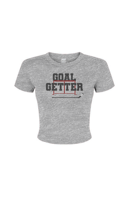 Barn Babe Goal Getter Baby Tee Grey | Barn Garb Hockey Threads