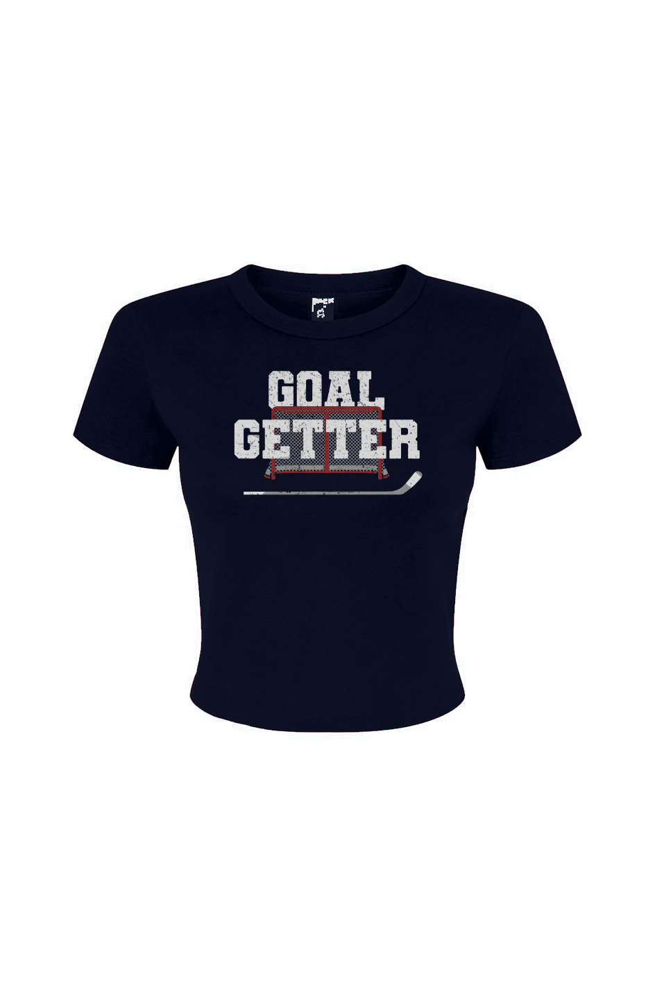 Barn Babe Goal Getter Baby Tee Navy Blue | Barn Garb Hockey Threads