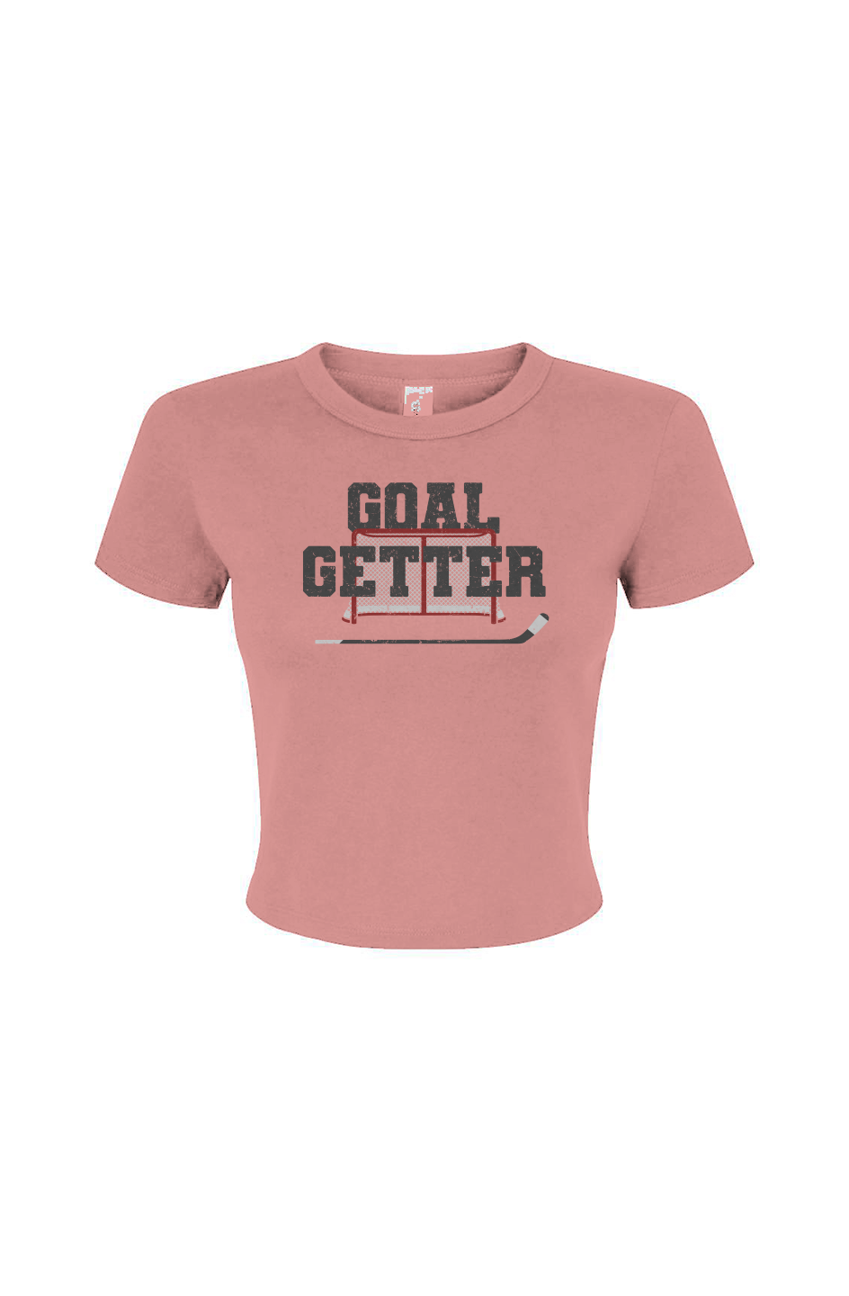 Barn Babe Goal Getter Baby Tee Pink | Barn Garb Hockey Threads