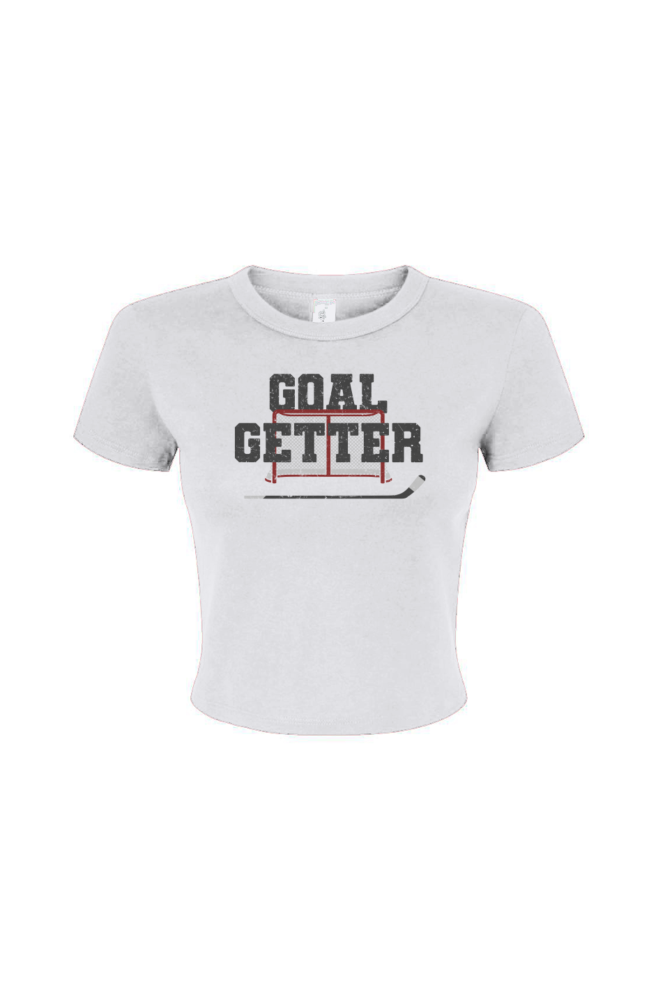 Barn Babe Goal Getter Baby Tee White | Barn Garb Hockey Threads