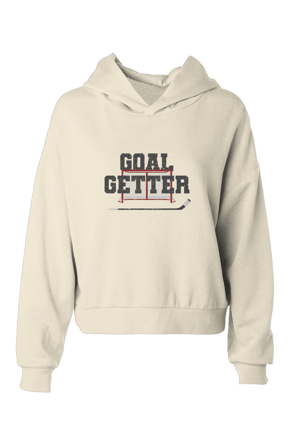 Barn Babe Goal Getter Hip-Height Hoodie Bone | Barn Garb Hockey Threads