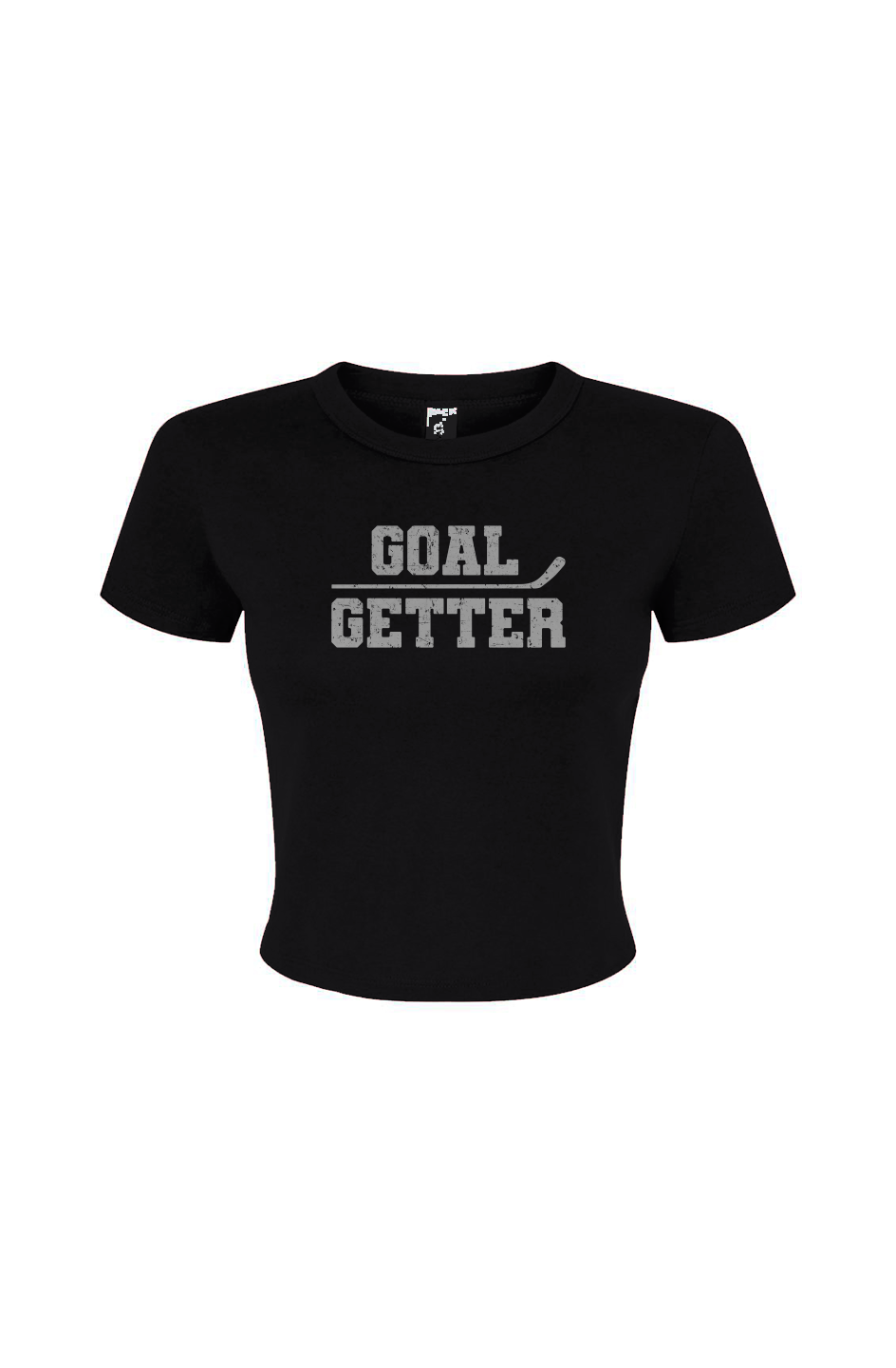 Barn Babe Goal Getter Stick Baby Tee Black | Barn Garb Hockey Threads