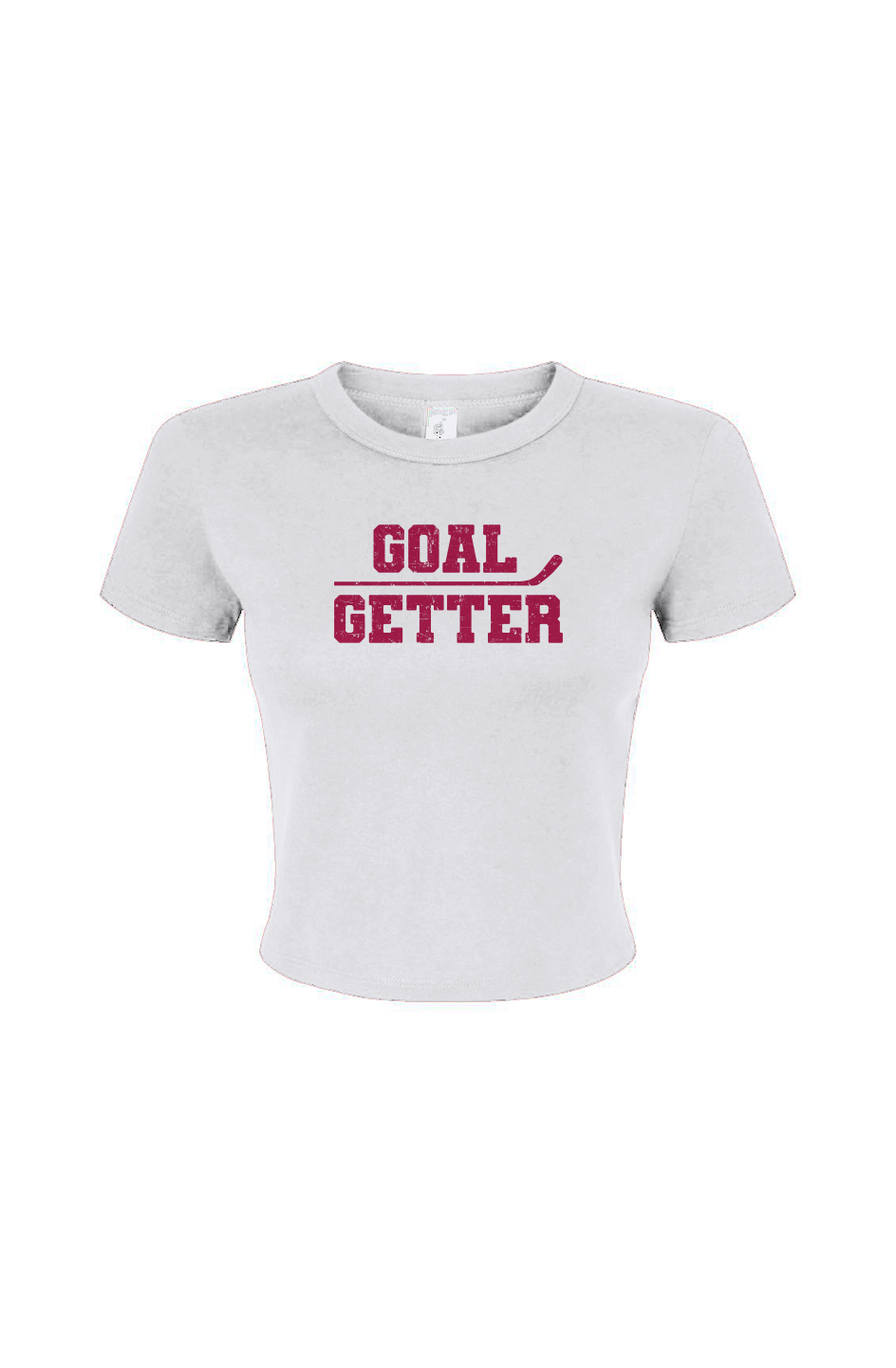 Barn Babe Goal Getter Stick Baby Tee White | Barn Garb Hockey Threads