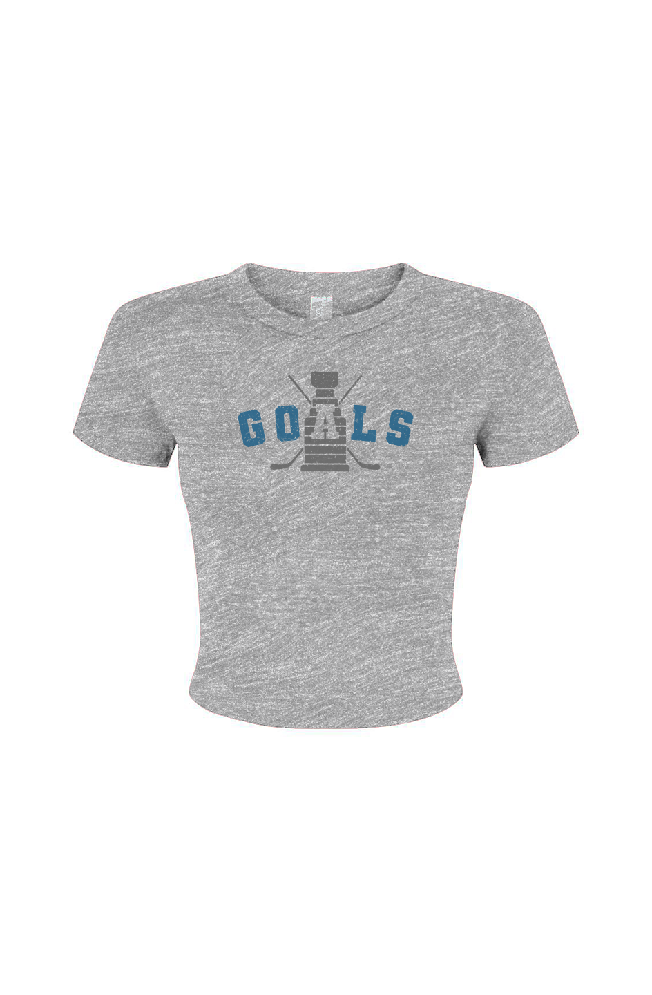 Barn Babe Goals Crossed Sticks Baby Tee Grey | Barn Garb Hockey Threads