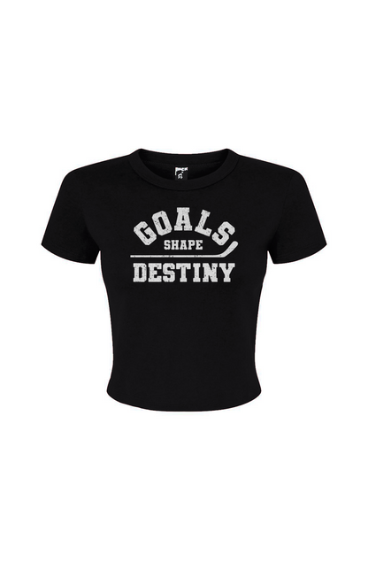 Barn Babe Goals Shape Destiny Baby Tee Black | Barn Garb Hockey Threads
