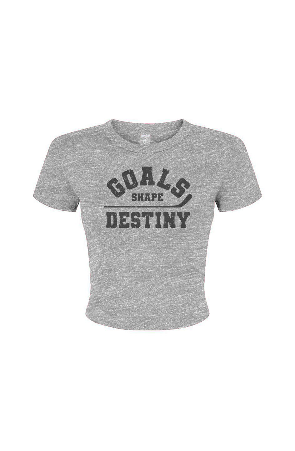 Barn Babe Goals Shape Destiny Baby Tee Grey | Barn Garb Hockey Threads